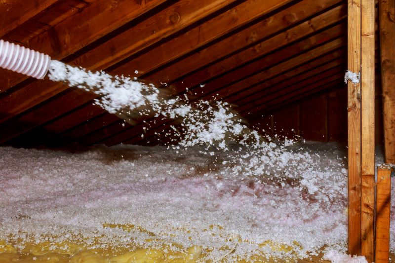 Blown insulation in attic