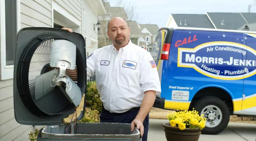 Morris-Jenkins Technician Fixing an HVAC Unit