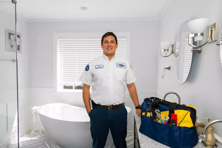 morris jenkins plumber in a nice bathroom
