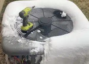 Frosted up outdoor ac unit