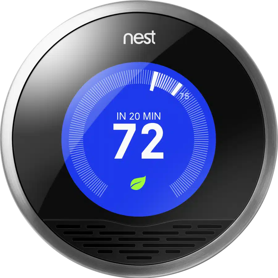 The nest smart thermosta is shown on a white background.