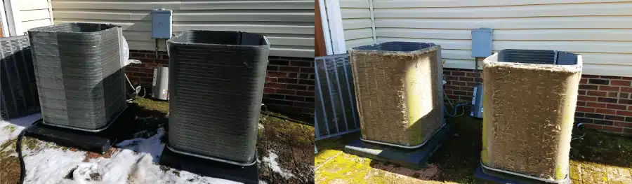 Air Conditioning unit before and after the maintenance