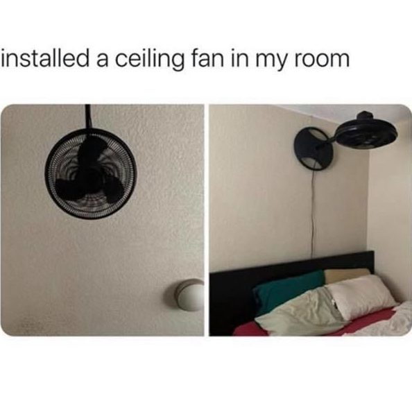 Installed a ceiling fan in my room