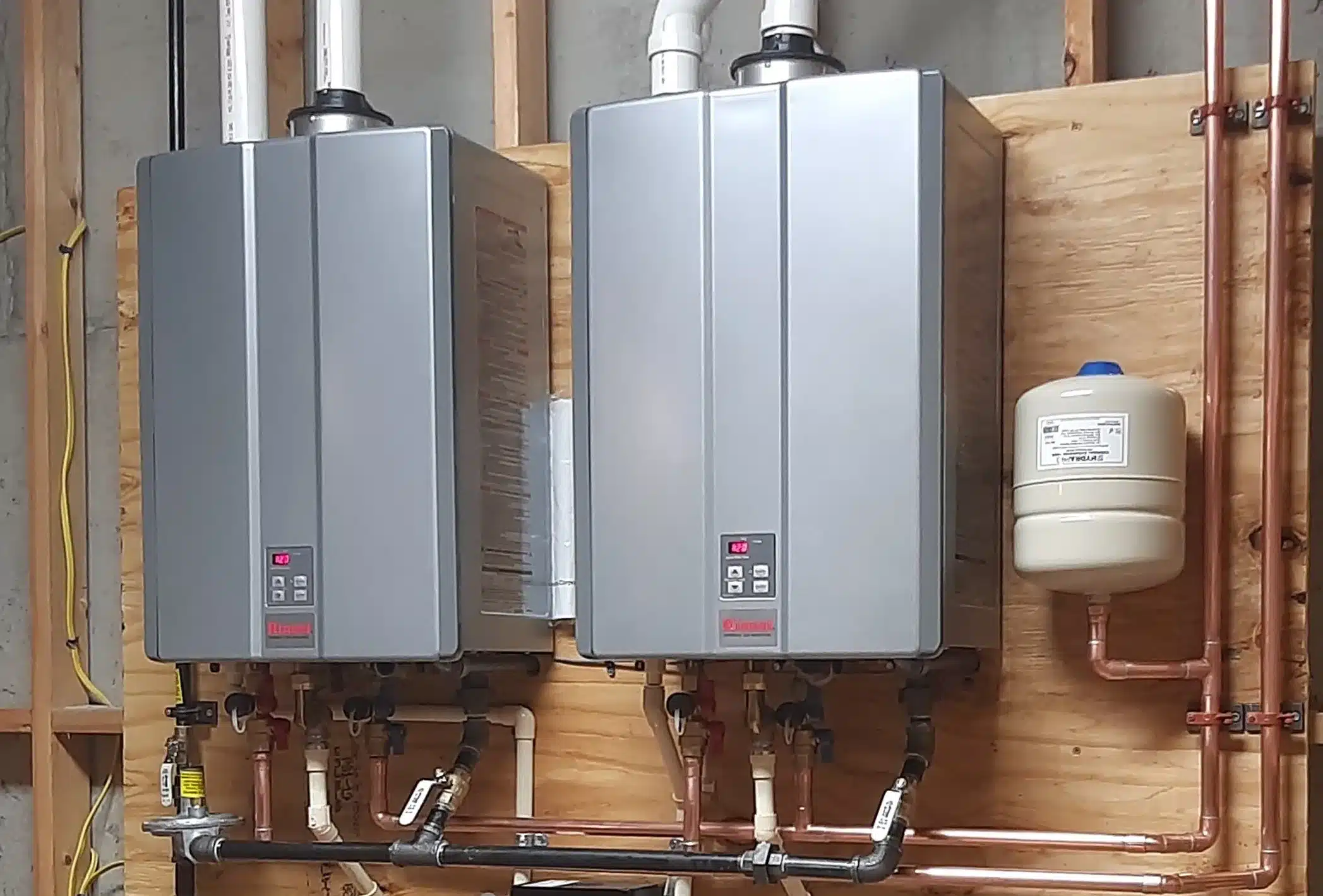 Tankless Water Heater Installed in the Basement