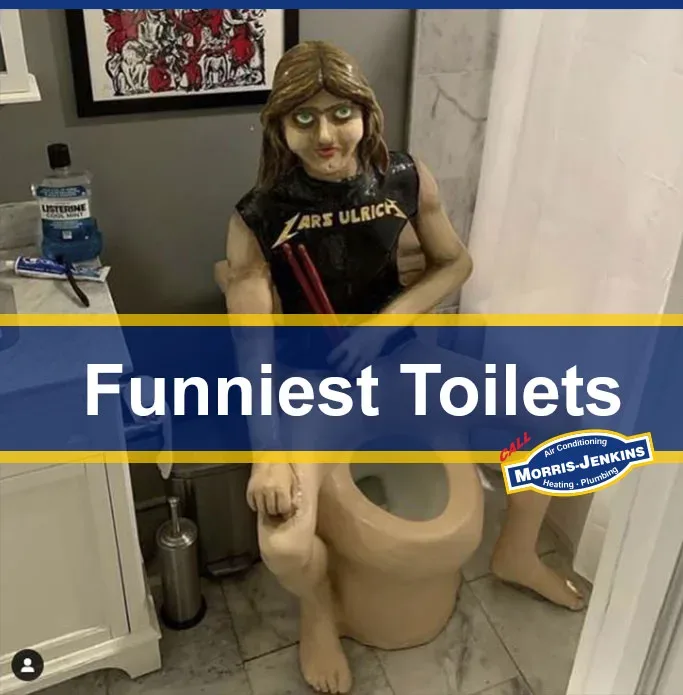 A funny toilet with a Lars Ulrich back.